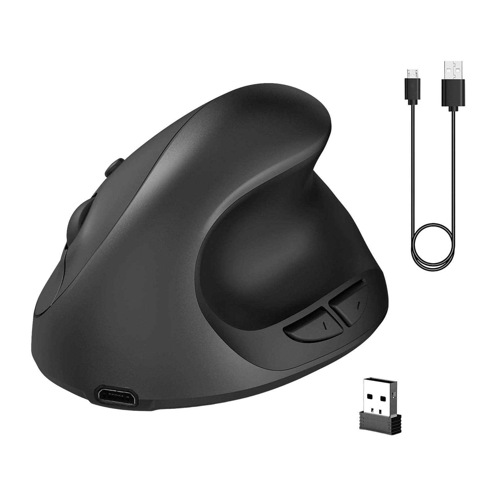Ergonomic Mouse Optical Vertical Mice Rechargeable for Gamers Black