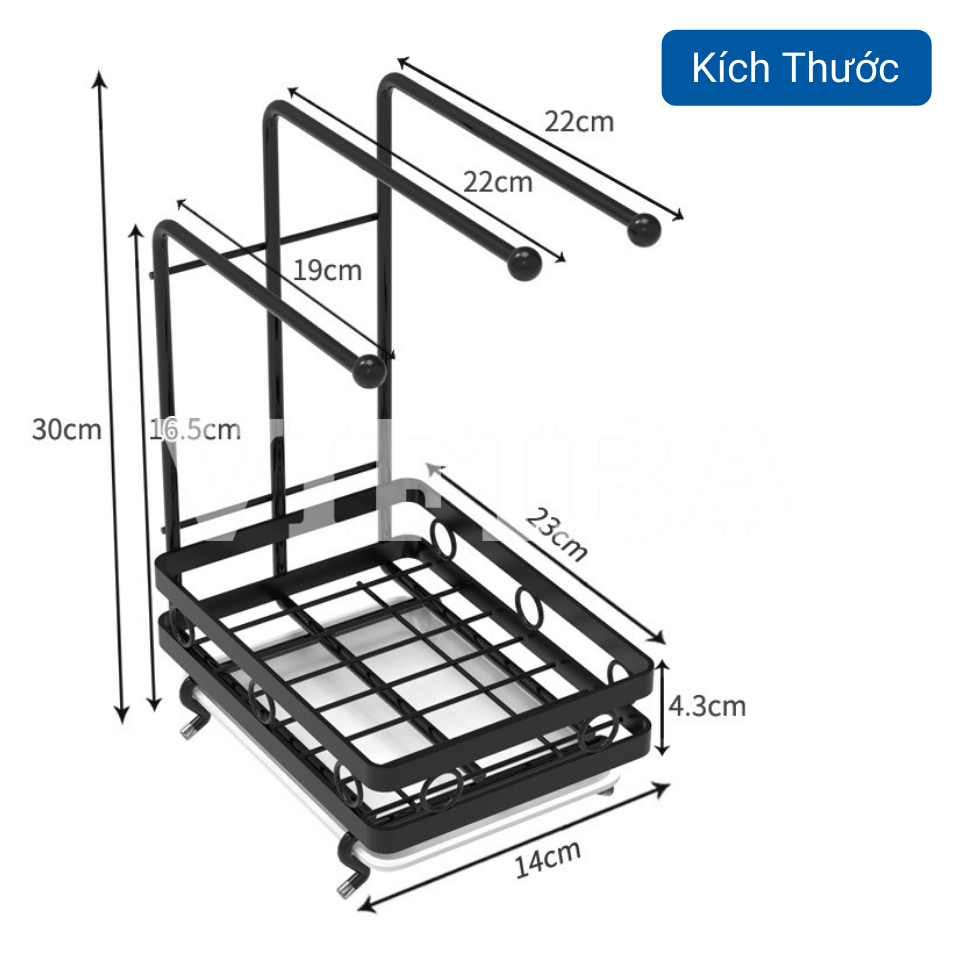 Giá Kệ Để Đồ Dùng Rửa Chén Bát Nhà Bếp VIFIBA, Kệ Ráo Nước Bằng Thép Carbon Không Gỉ Chính Hãng