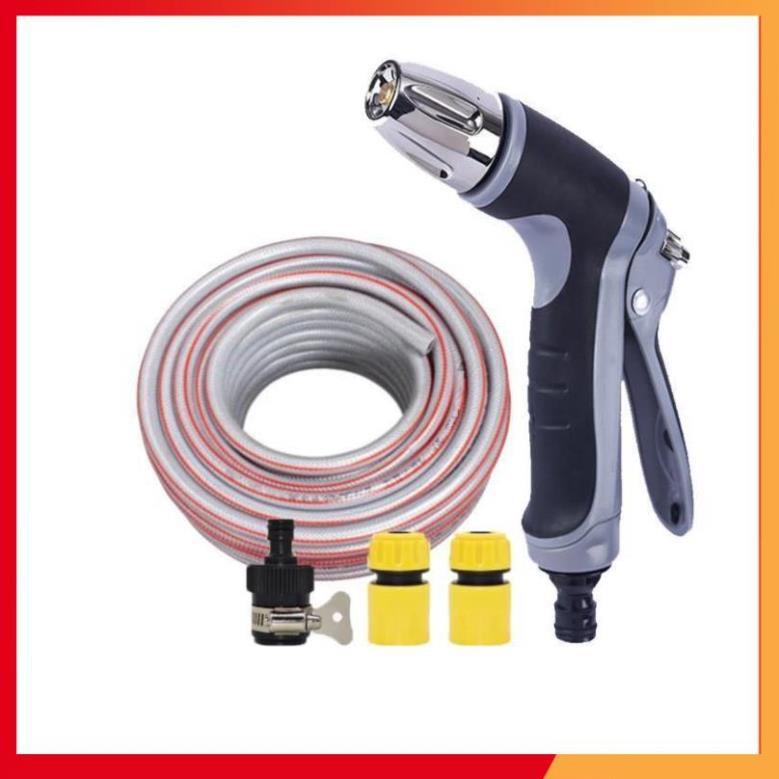 Bộ dây và vòi xịt rửa xe tưới cây tăng áp 20m 206817
