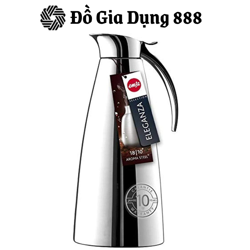 Bình Giữ Nhiệt Emsa ELEGANZA, Dung Tích 1,3L, Chất Liệu Thép Không Gỉ, Nhập Đức, BH 12 Tháng