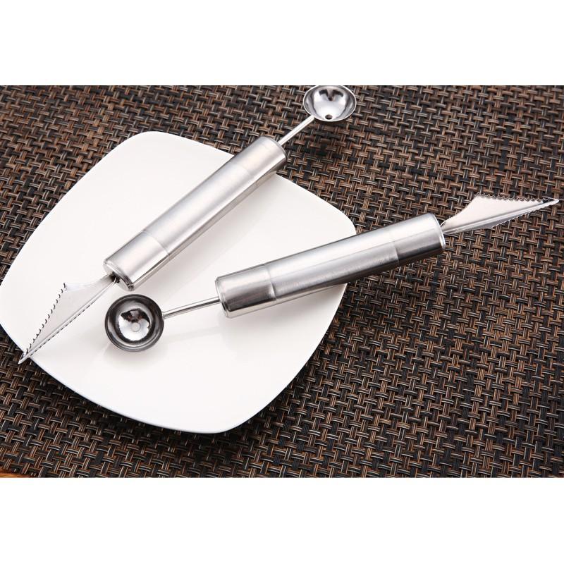 Muỗng múc hoa quả 2 đầu inox cao cấp