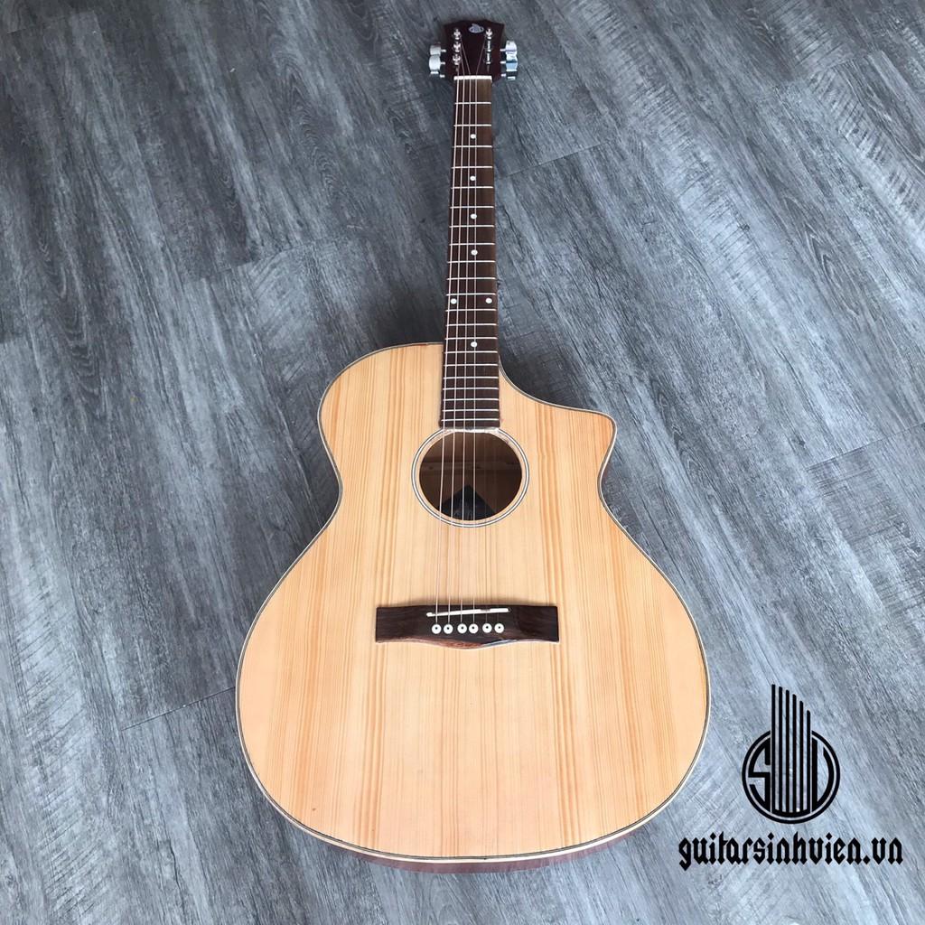 Đàn guitar SVA1 acoustic có ty màu gỗ - tặng bao da, capo và các phụ kiện khác
