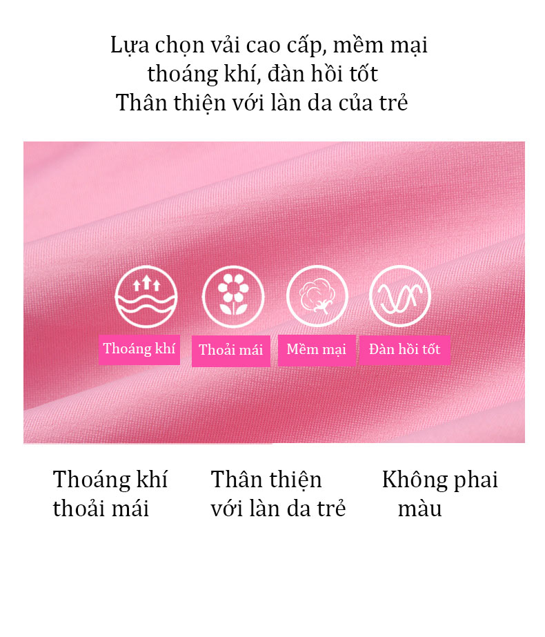 Đồ bơi bé gái kiểu áo váy bơi tay ngắn, nhiều màu sắc chiều cao từ 1-1.5m, màu sắc đẹp chất liệu vải cao cấp mã 302016