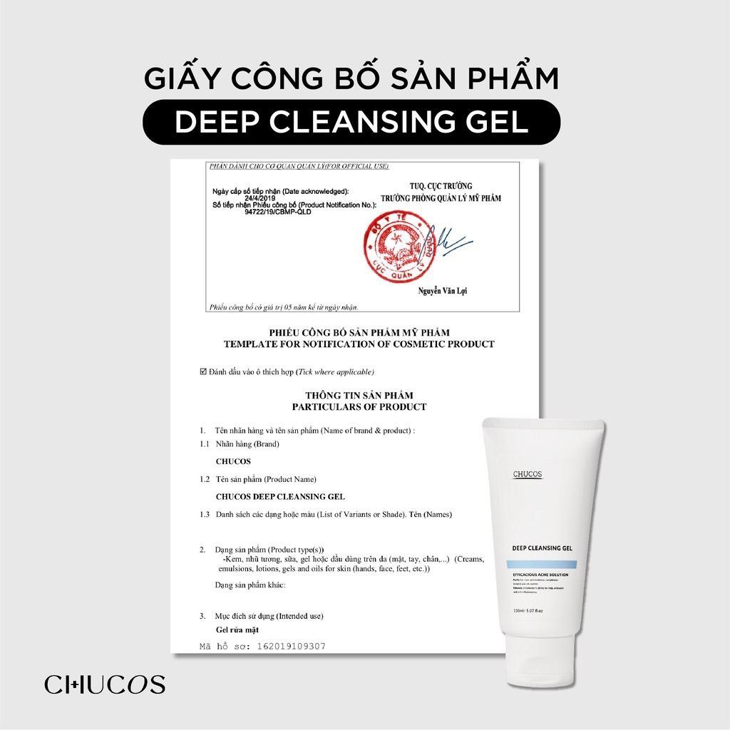 Sữa rửa mặt CHUCOS Deep Cleansing Gel 150 ml