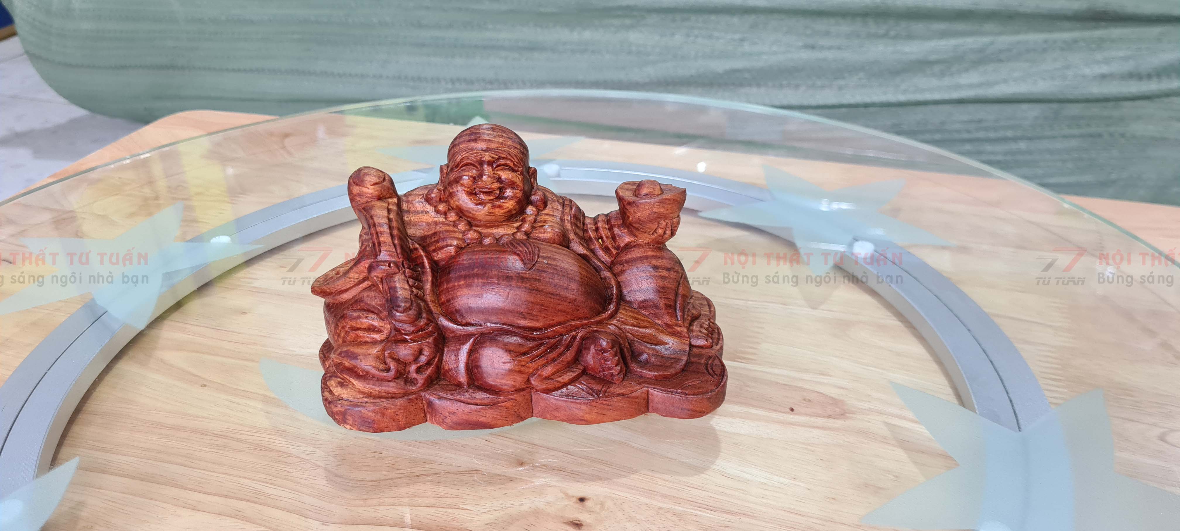 Tượng Di Lạc ngồi gỗ Huyết Long | Di Lạc Gỗ