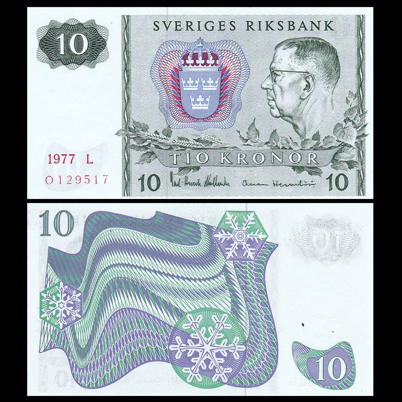 Tiền Thụy Điển, 10 Kronor 197x sư tầm
