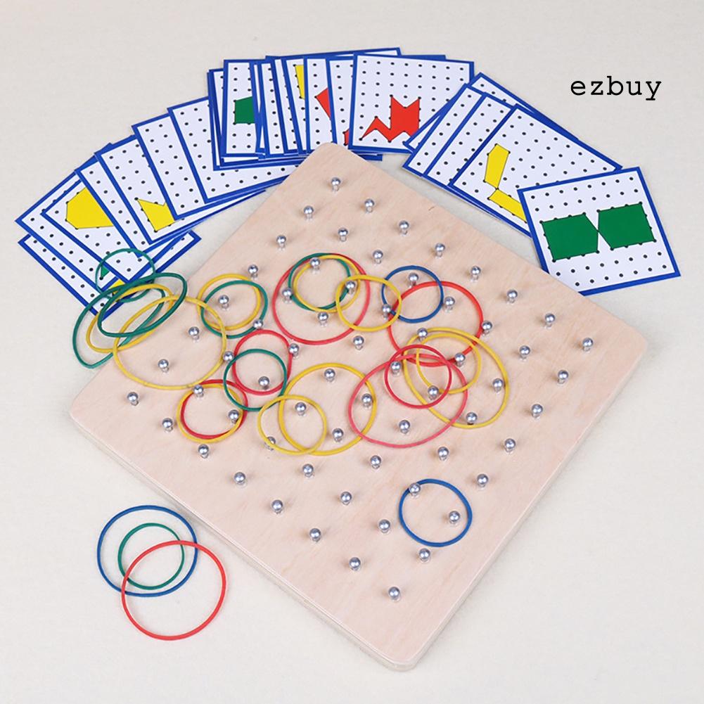 EY-Graphics Rubber Tie Nail Geoboard with Cards Math Learning Education Kids Toy