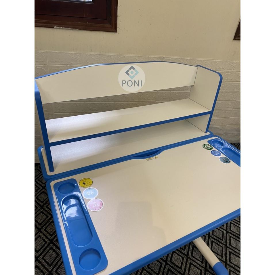Bàn học thông minh chống gù chống cận cho bé PONI P11 TẶNG ĐÈN HỌC, ĐỆM BỌC GHẾ, KẸP SÁCH