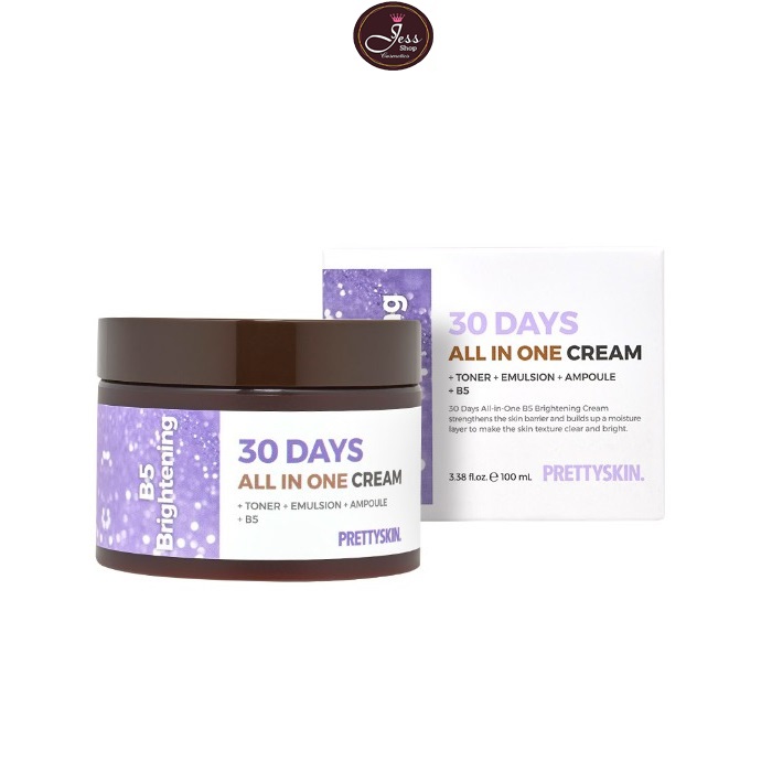 Kem Dưỡng Phục Hồi Và Sáng Da Prettyskin 30 Days All In One B5 Brightening Cream 100ml