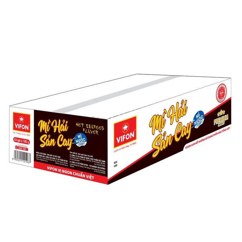 Thùng 24 Mì Hải Sản Cay VIFON (105g / Gói)