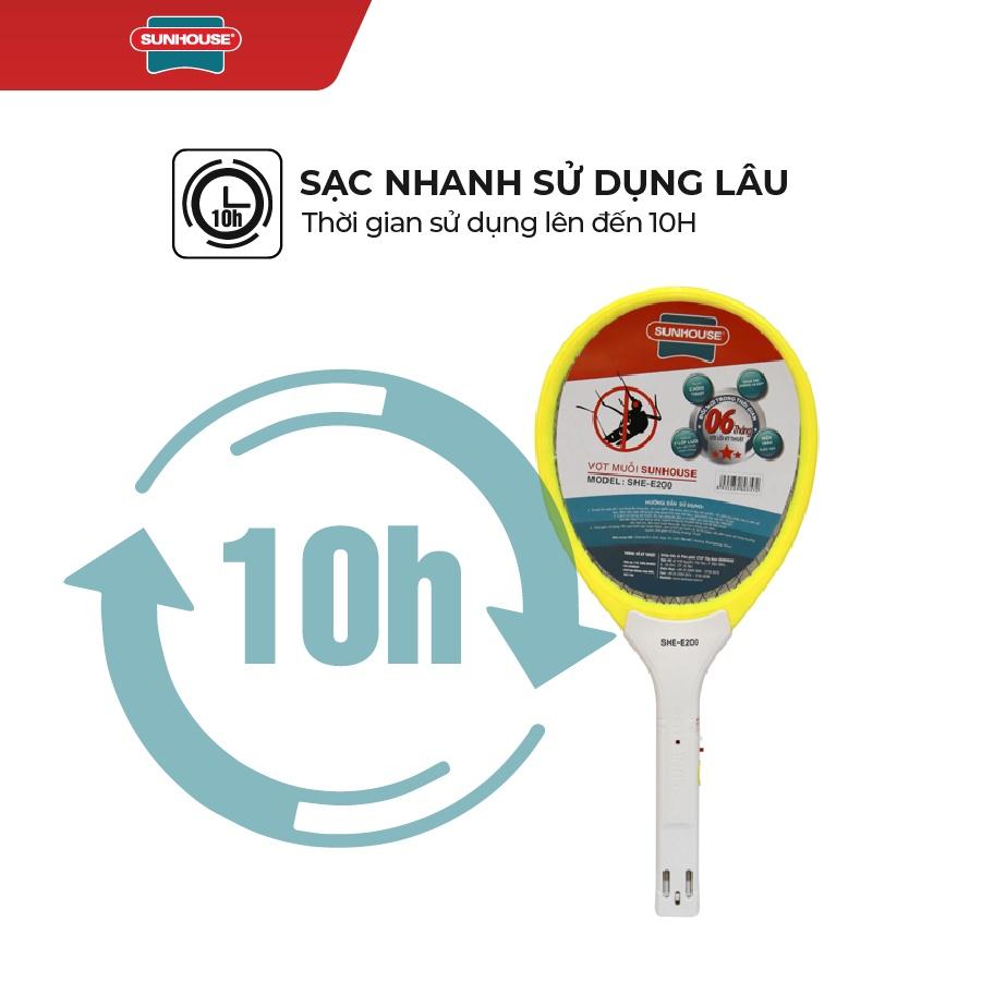 Vợt muỗi SUNHOUSE SHE-E200 màu vàng