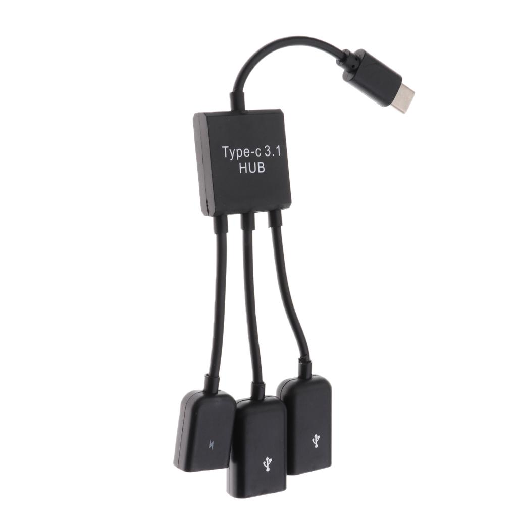 3 in 1 Micro USB HUB Adaptor with Power Charge OTG Cable Adapter Connector