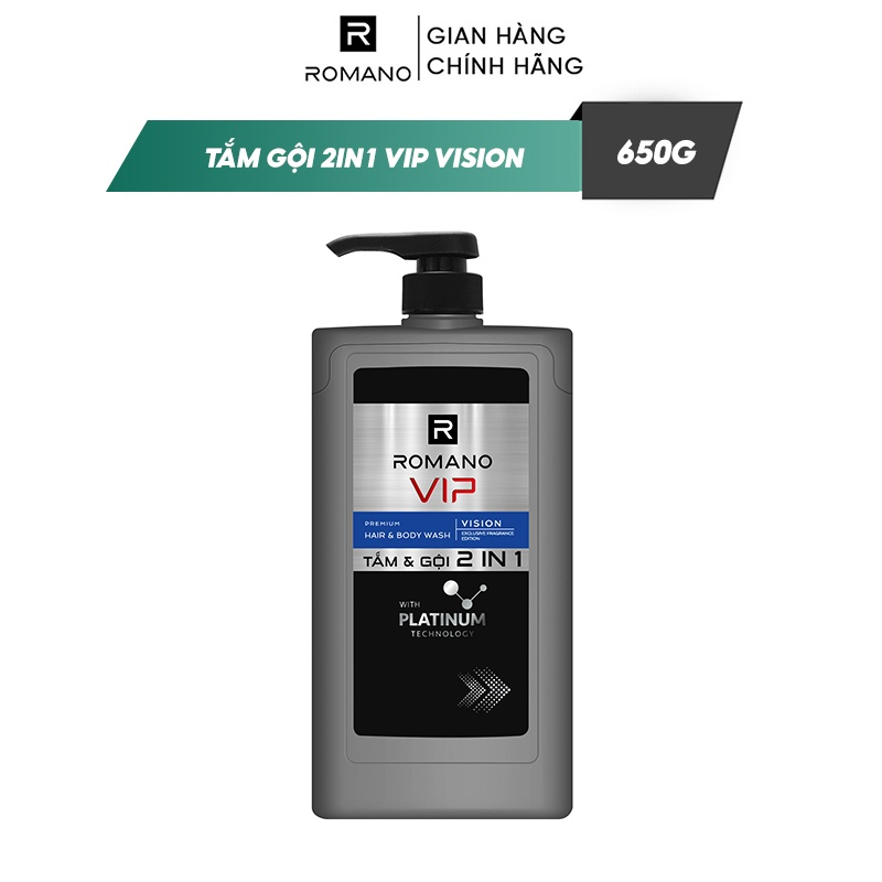 Tắm gội 2 trong 1 Romano 2in1 Vip Vision 650g/chai