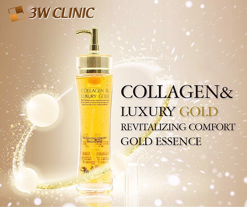 Tinh Chất Dưỡng Trắng Chống Lão Hóa 3W Clinic Collagen &amp; Luxury Gold Revitalizing Comfort Gold Essence 150ml