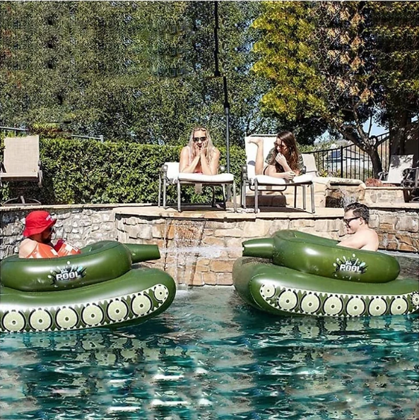 Cao cấp -Phao Bơi Kiểu Xe Tăng Té Nước Inflatable Tank Pool