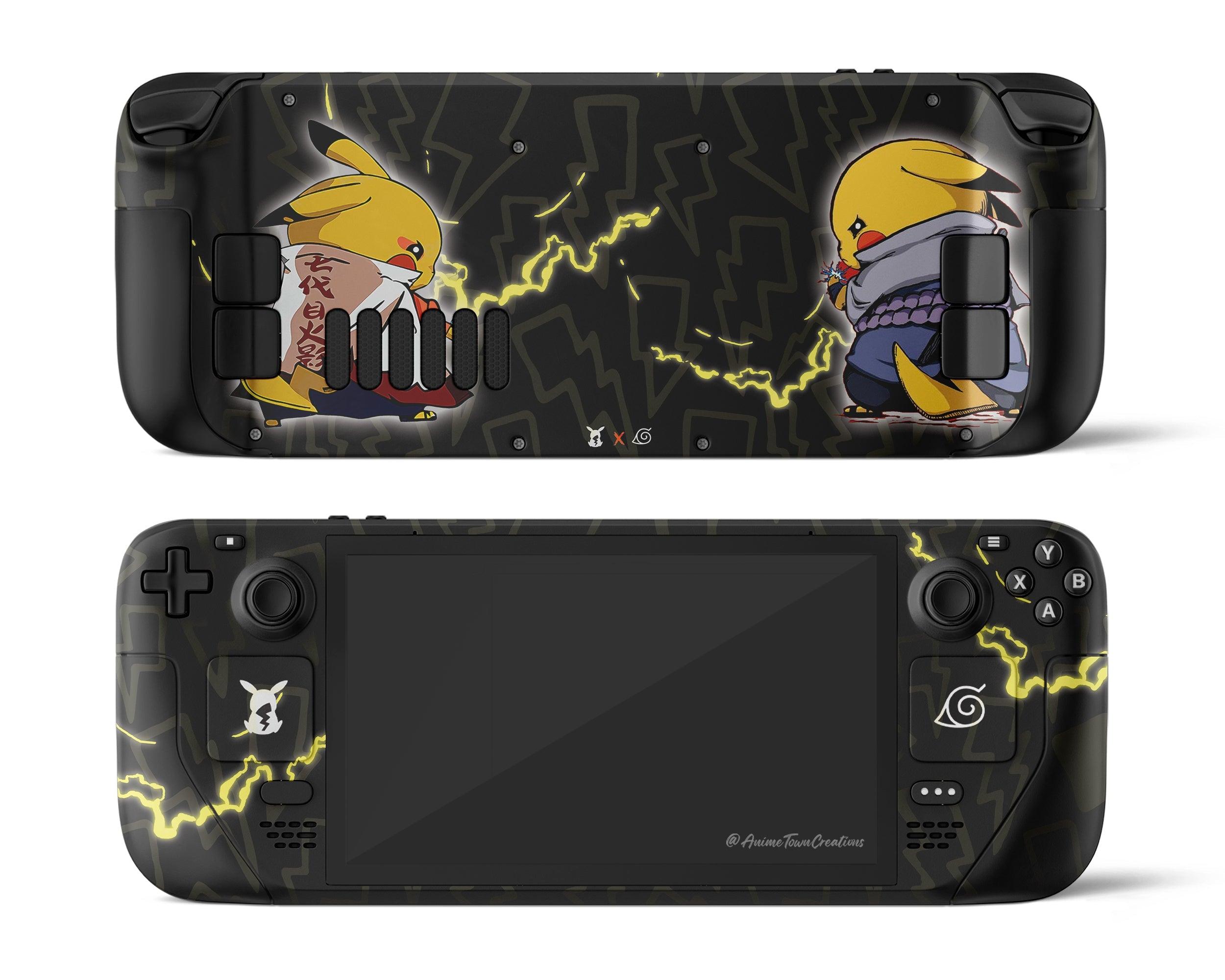 Skin dán Steam Deck mẫu Pokemon Pikachu x Naruto (Đã cắt sẵn chi tiết, dễ dán)