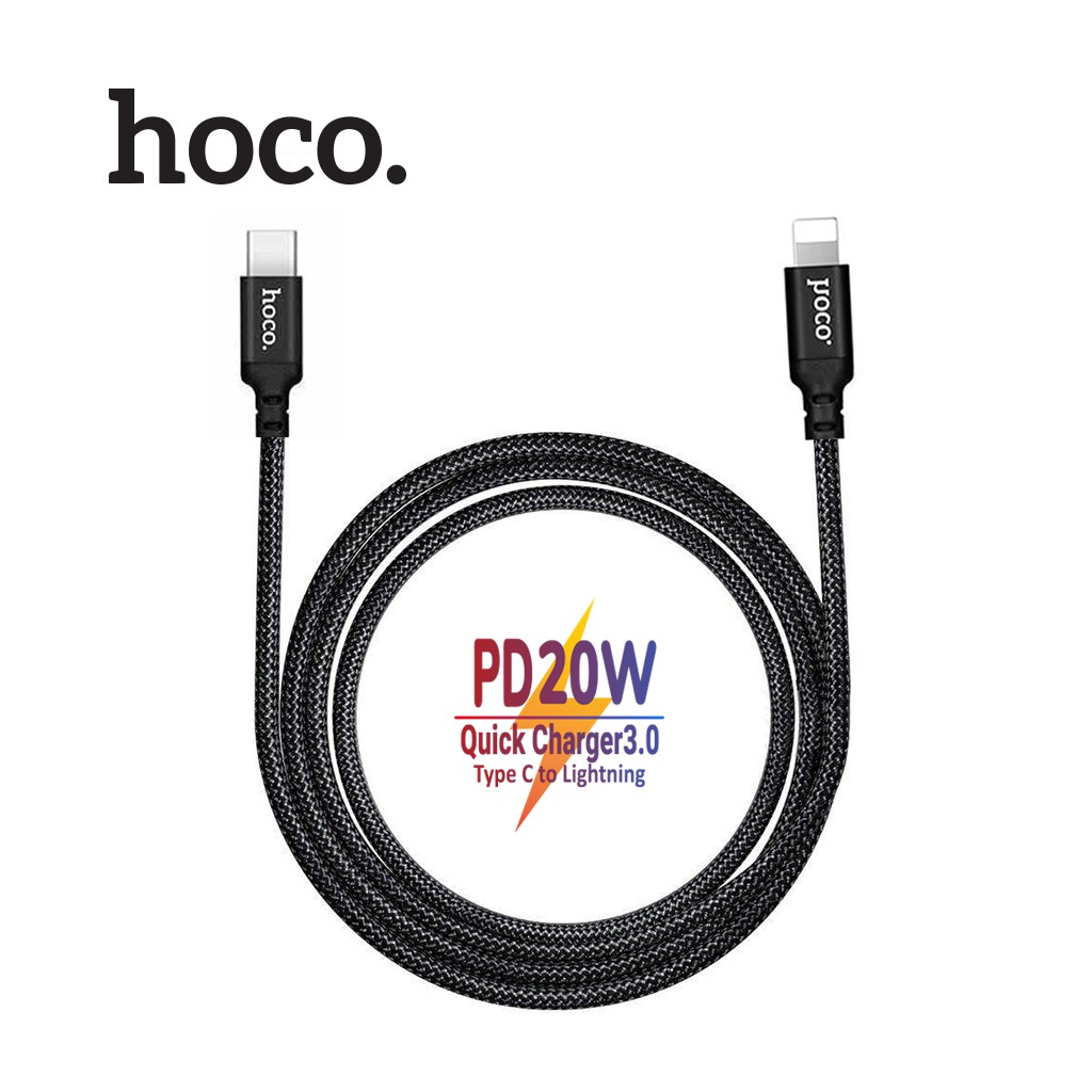 Cáp Sạc Hoco X14 Sạc Nhanh PD 20W Dành Cho IP, Quick Charger 3.0, Type C To IP, Lõi Đồng Cao Cấp, Dây Bọc Dù Chống Dứt Gãy,Dài 1m/2m - Hàng Chính Hãng