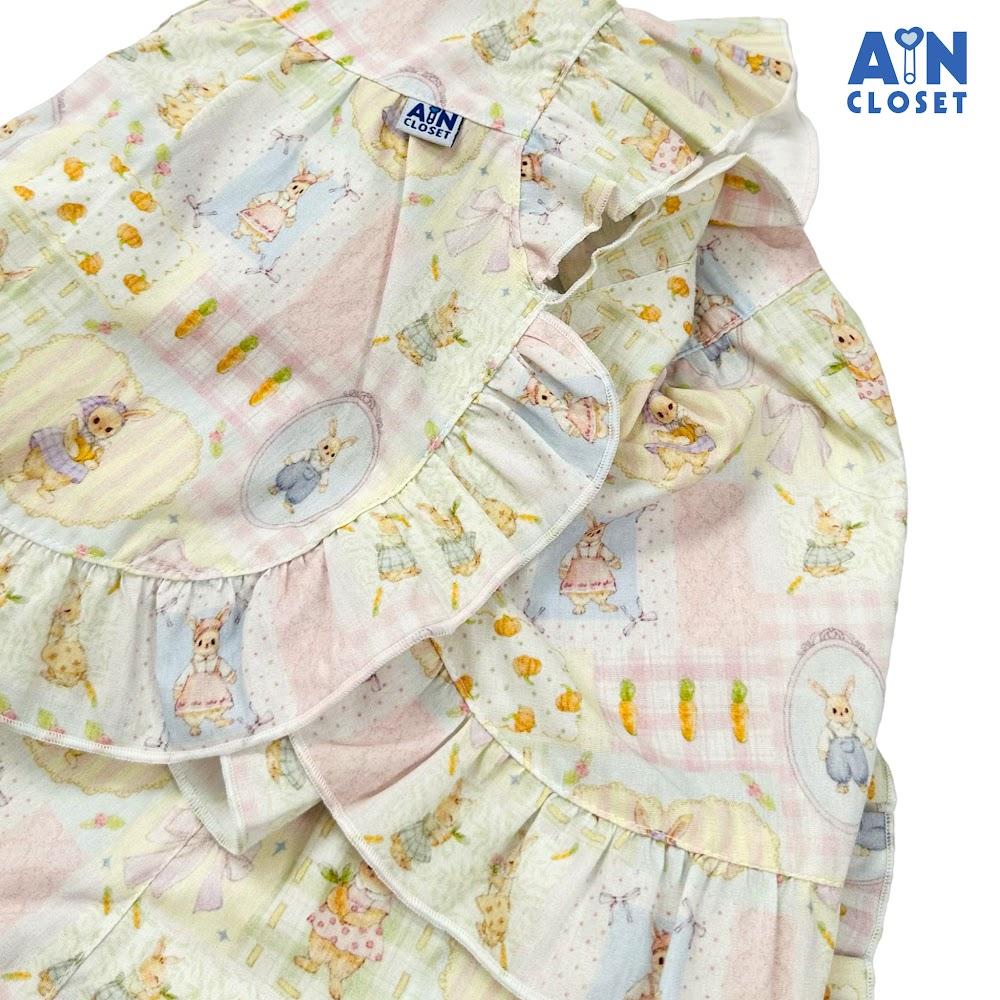 Bộ quần áo Ngắn bé gái họa tiết Thỏ Carrot Cotton - AICDBGKQKHHS - AIN Closet