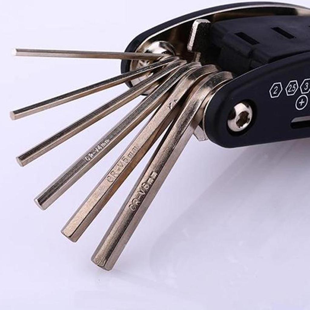 Black 16in1 Multi-Function Bike Bicycle Cycling Mechanic Repair Tool Kit