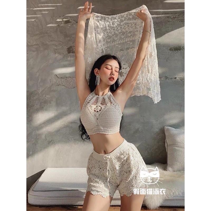 Set ren bikini bộ bơi đi biển 3 món