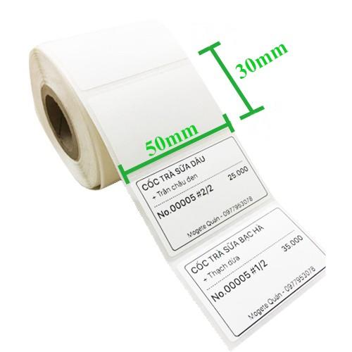 10 Cuộn Decal Nhiệt In Tem Trà Sữa 50x30MM