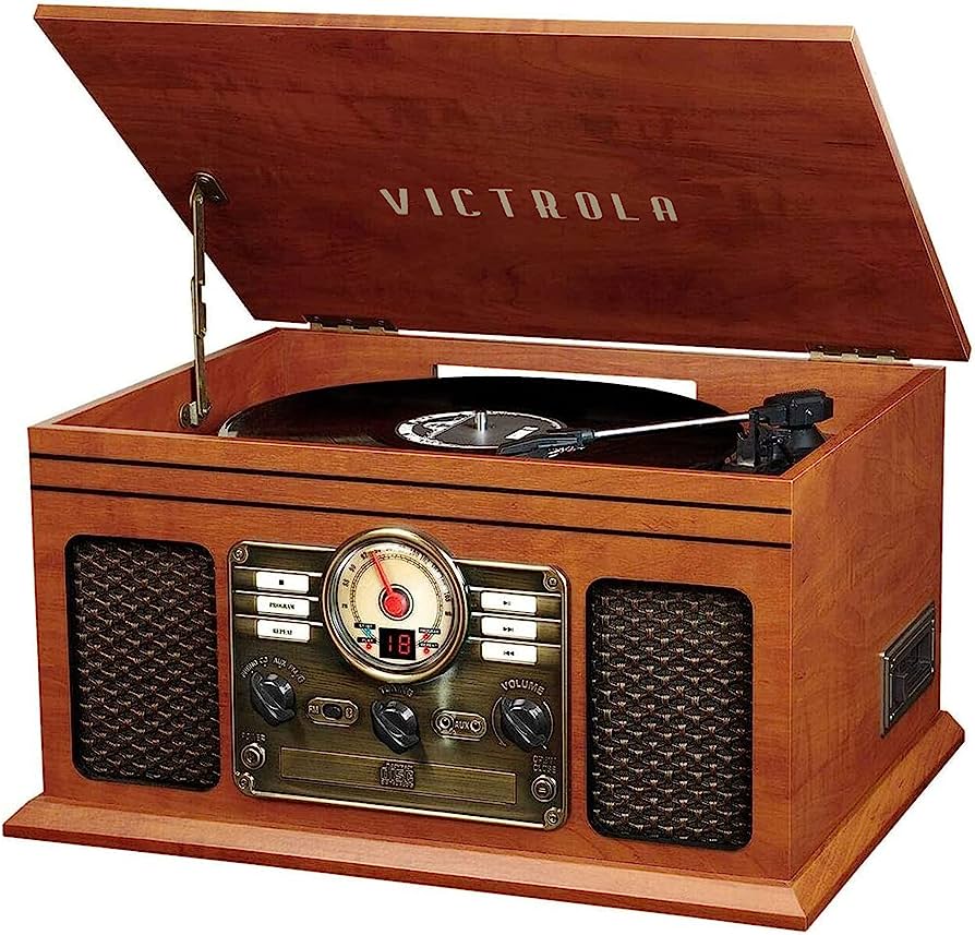 Victrola Classic Turntable 6-in- 1 Nostalgic BT 3- Speed Turntable/CD/Cassett e/Radio - New 100%