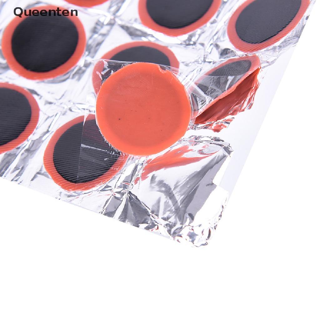 Queenten 48Pcs 30mm Round Bicycle Tyre Puncture Patch Tyre Inner Tube Prick Repair Pad QT