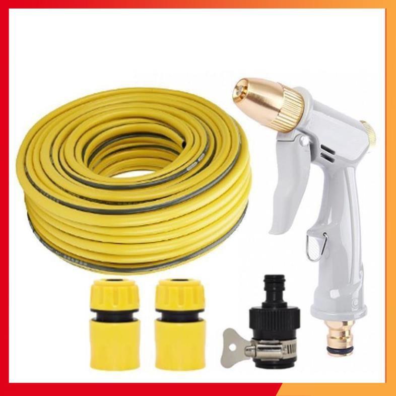 Bộ dây vòi xịt nước rửa xe, tưới cây tăng áp 3 lần, loại 7-10m 206846