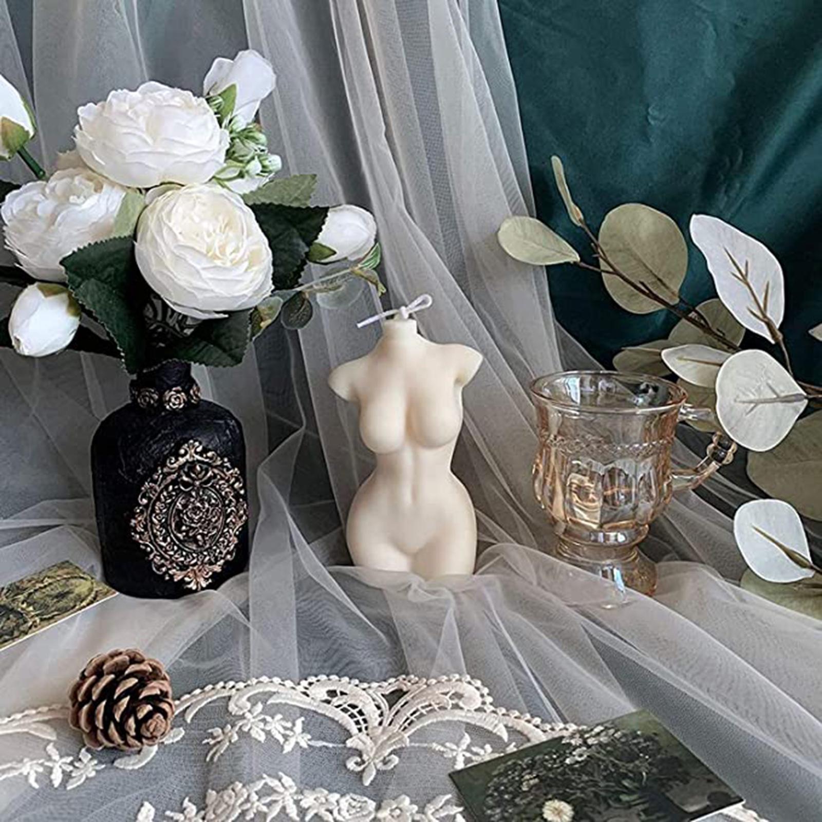 Human Female Body Bust Scented Statue Candle Office Decorative Photo Props