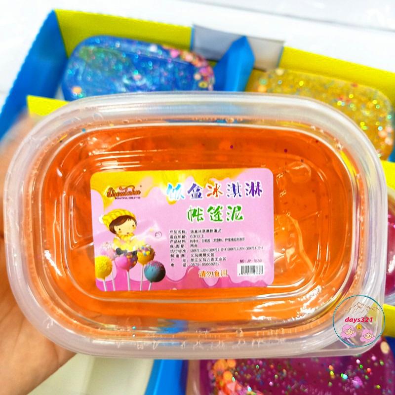 Slime kim tuyến hoa quả trái cây hộp 280gr 9 màu cực đẹp Đồ chơi hũ slam chất nhờn ma quái squishy