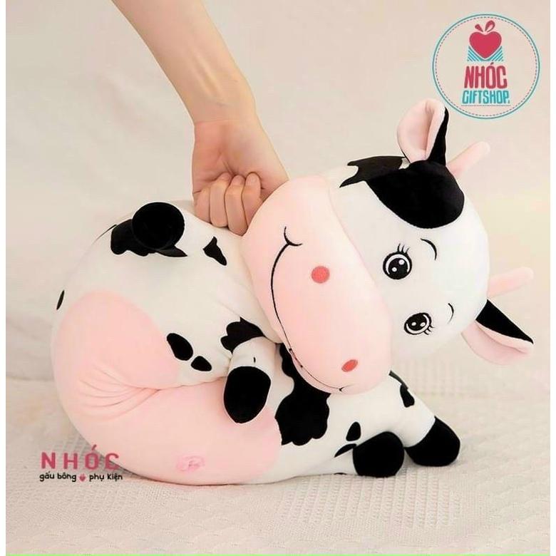 Gấu bông bò sữa dễ thương I Bò sữa nhồi bông dáng đứng màu be I Chất bông PP mềm mịn I GauBong.VoYo