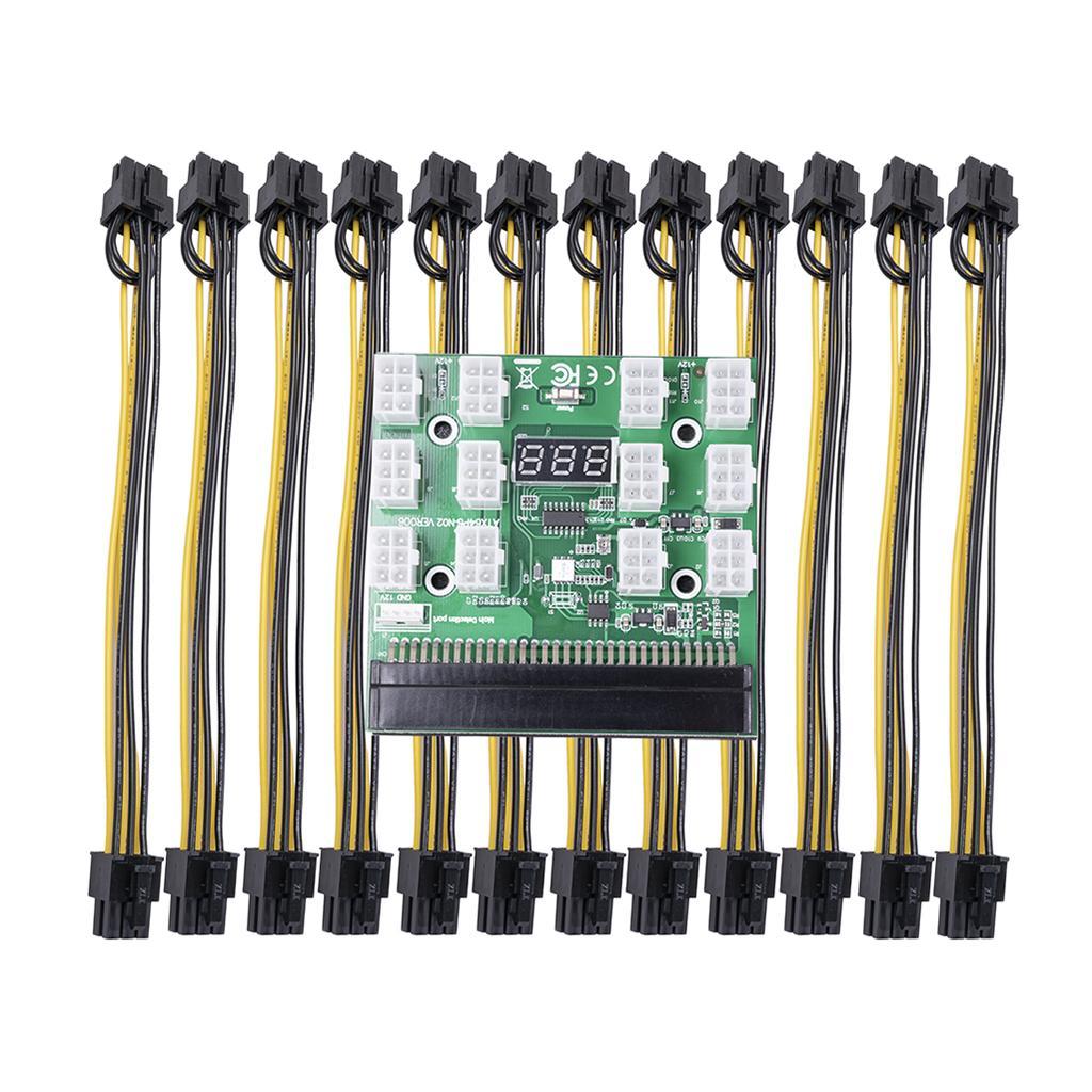 2xPower Module Breakout Board for PSU Server 6Pin to 8Pin Board+20cm Cable