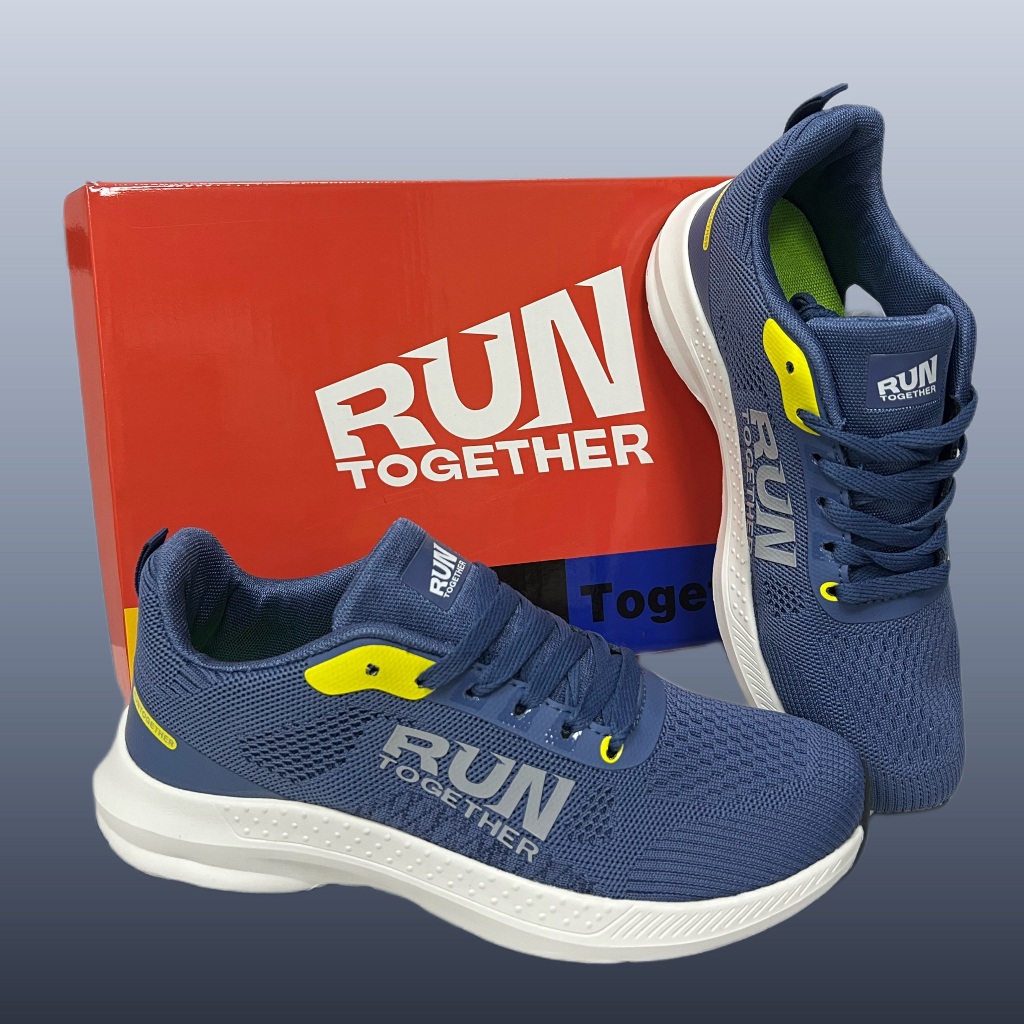 Giày Sneaker Thể Thao Thời Trang - Run Together RT05 - Màu: Trắng - Xám - Xanh