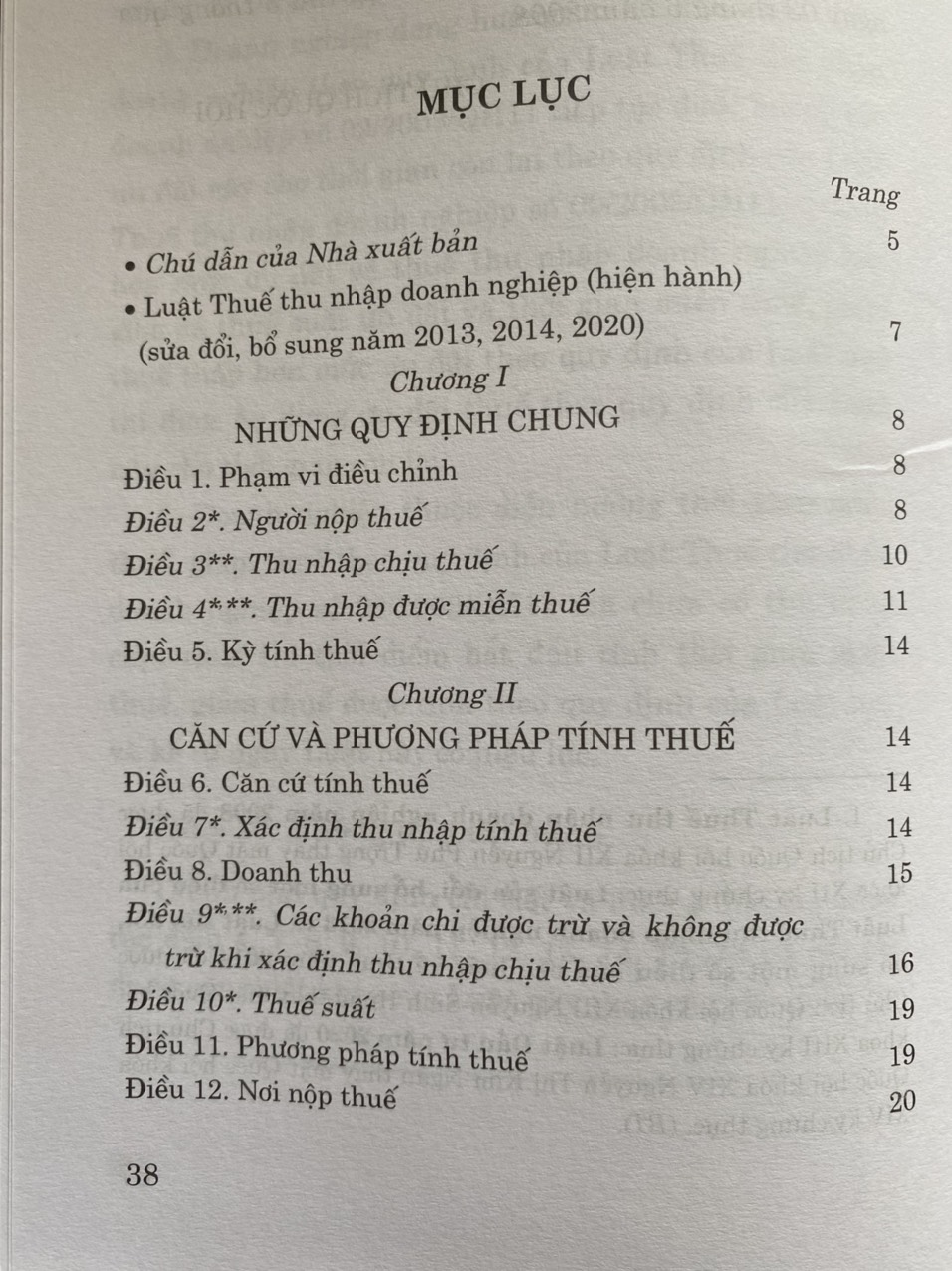 Luật Thuế Thu Nhập Doanh Nghiệp (hiện hành) (sửa đổi, bổ sung năm 2013, 2014, 2020)