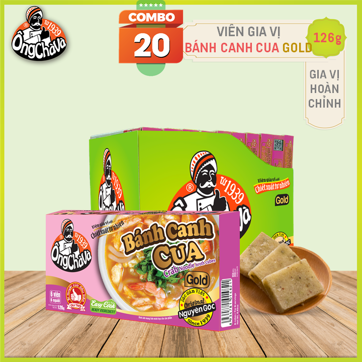 Lốc 20 Hộp Viên Gia Vị Bánh Canh Cua Gold Ông Chà Và 126gr (Crab Noodle Broth Cubes)