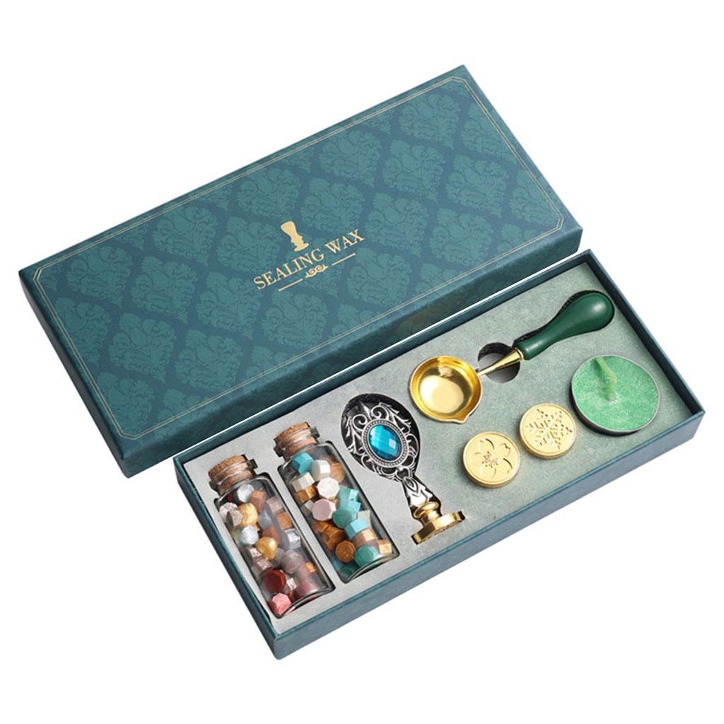 2x Retro Sealing Wax Set with Gift Box for Wedding Invitation Letter Card