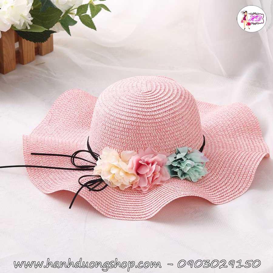 Mũ đi biển du lịch mẹ và bé vành gợn sóng HQC4127