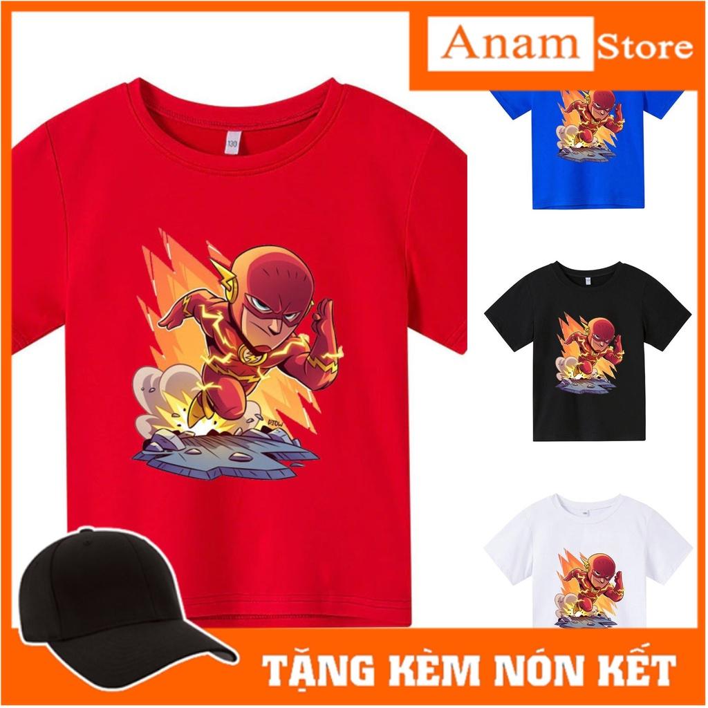 Áo thun cho bé, Áo thun trẻ em FLASH CHIBI, 4 màu, có size người lớn, Anam Store
