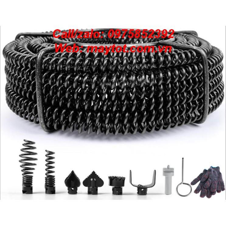 Dây thông tắc cống lò xo dùng máy khoan dài 12m