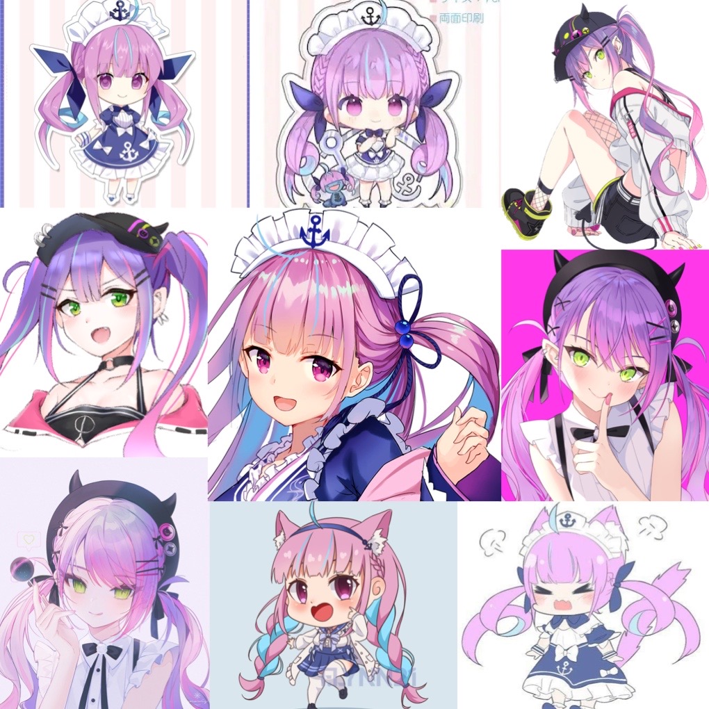 Ảnh Sticker Aqua Hololive 30-60cái ép lụa khác nhau/Hình dán Vtuber Aqua