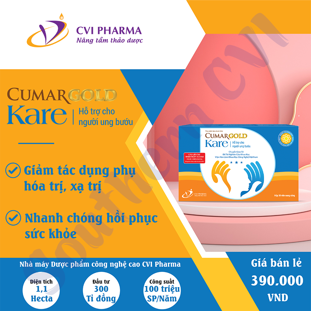 Cumargold Kare Hộp 30 Viên - Giảm Tác Dụng Phụ Hóa Xạ Trị, Hỗ Trợ Ung Bướu