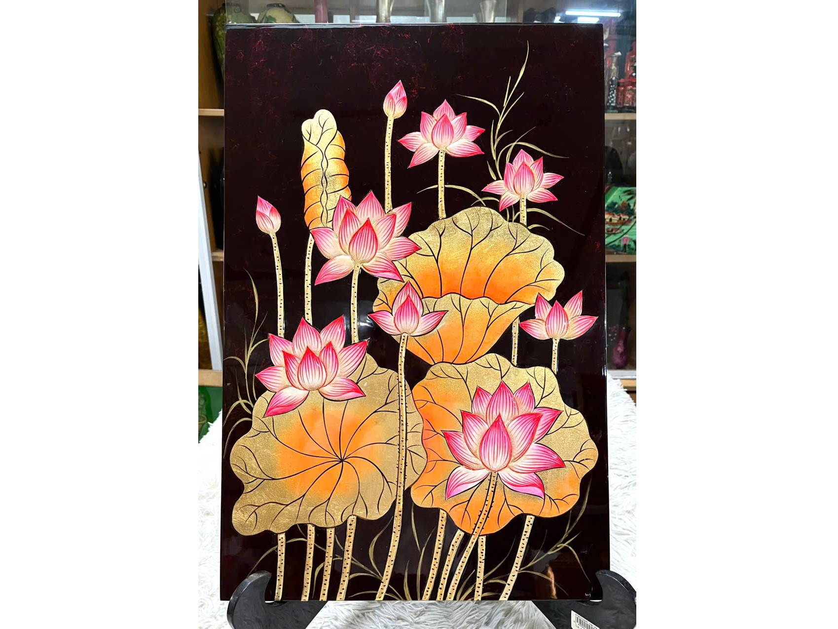 Tranh Sơn Mài - HOA SEN | Size 40x60 cm | Thanh Tịnh – Trang Nhã – Nghệ Thuật Truyền Thống