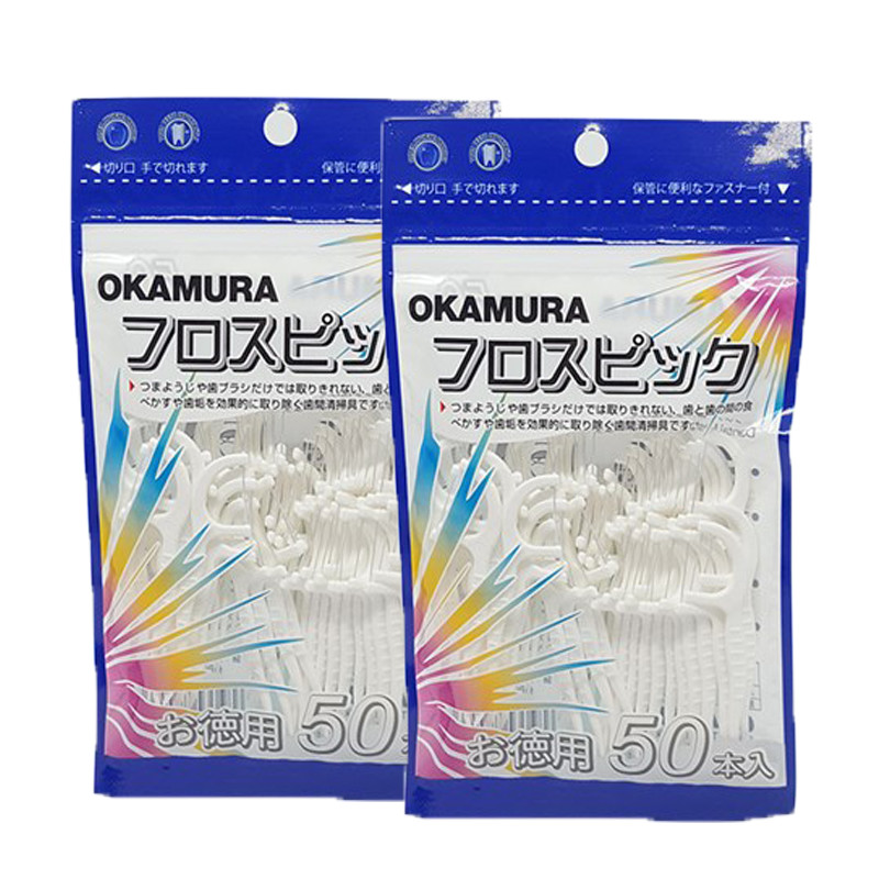 Combo 10 Bịch Tăm Chỉ nha khoa Okamura 50P