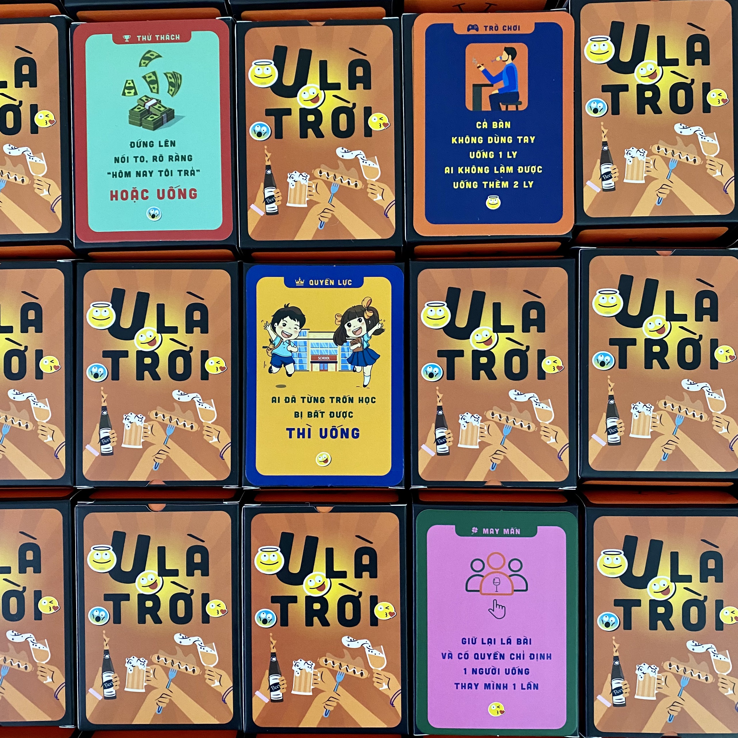Bộ thẻ bài drinking game nốc out thẻ bài huệ uống thử thách cùng bạn bè cho nhóm cặp đôi 100 lá U Là Trời