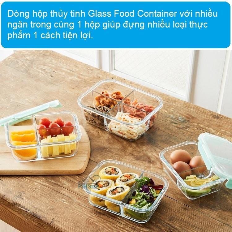 Hộp thủy tinh chia ngăn Lock&amp;Lock Glass Food Container dung tích từ 860ml đến 1040ml LLG456 LLG457 LLG458