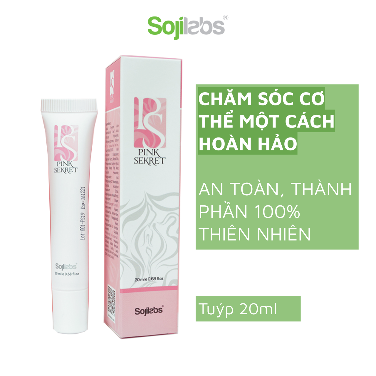 Kem Bôi PINK SEKRET hỗ trợ làm hồng nhũ hoa, vùng kín - Tuýt 20ml