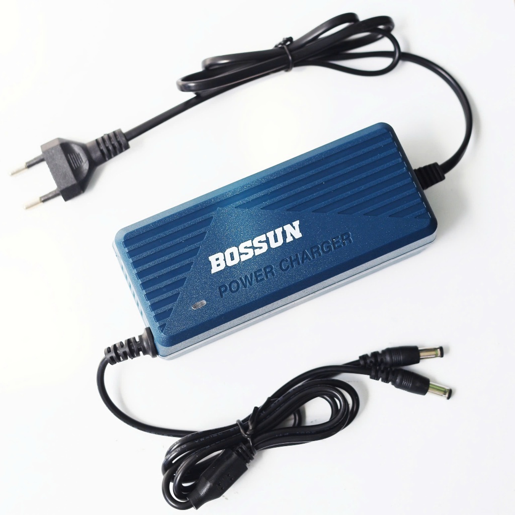 Sạc Nhanh Adapter 3A BOSSUN BS-PC0230A - Sạc 2 Pin Cùng Lúc Cho Pin Máy Khoan, Máy Bulong Pin Mạch Có Quạt Tản Nhiệt