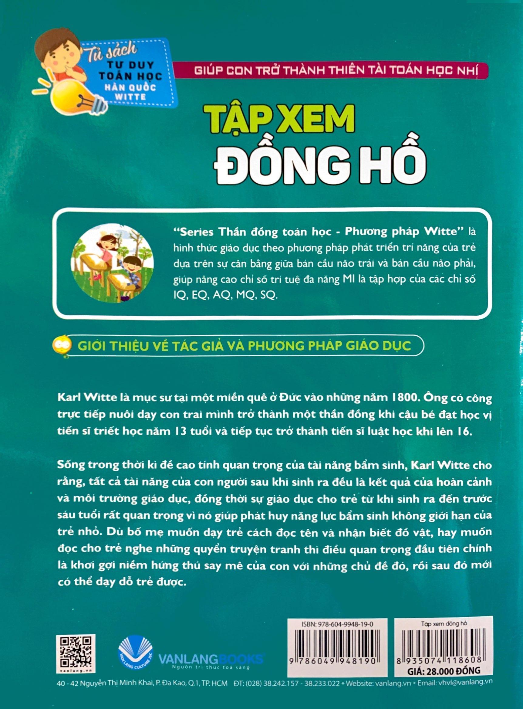Tủ Sách Tư Duy Toán Học HQ - Tập Xem Đồng Hồ