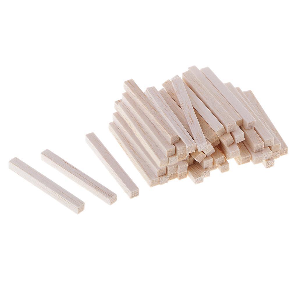 2x 60Pcs Balsa Wood Stick Unfinished Woodcraft Rectangle Wooden Stick Modelling