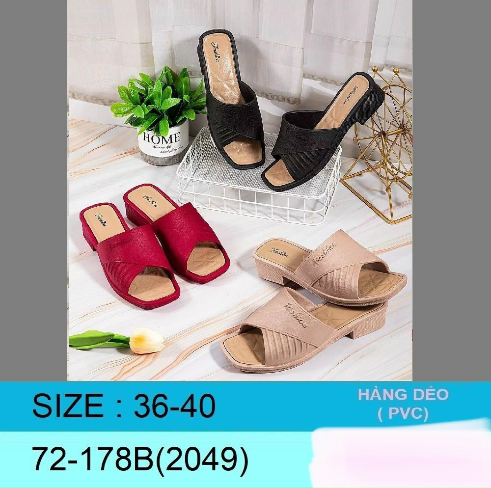 Dép nhựa đế cao nữ mềm nhiều mẫu(2039_2049) size 36-40